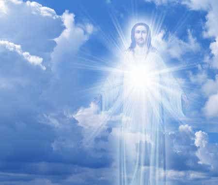 Jesus Christus in den Wolken fürs Gesetz des Geistes