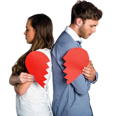 Karmische Beziehung anzeichen erkennen Liebespaar mit gebrochenem Herzen(1)