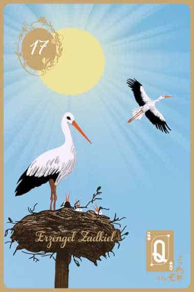 Karte 17 Der Storch Die Störche gratis online Kartenlegen mit den Lenormandkarten
